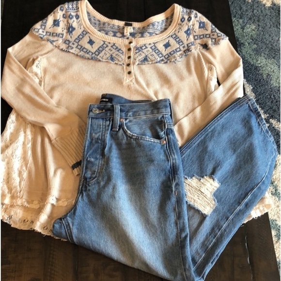 Express Dad Jeans Size 2 100% Cotton Rigid Denim Distressed Cropped High Waist - Picture 12 of 16